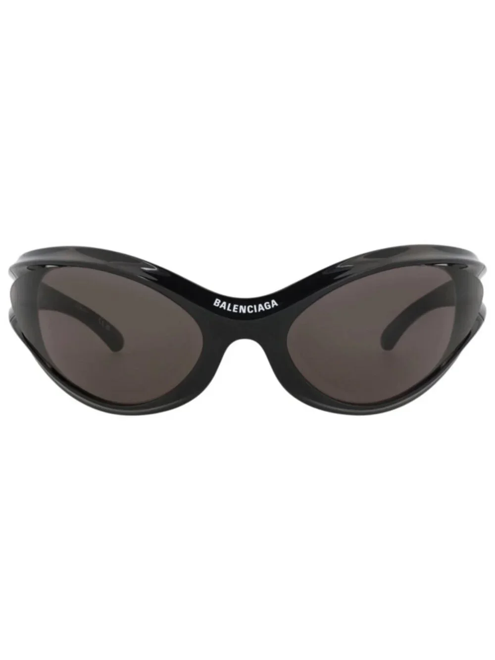 New Balenciaga Women's Sunglasses Shield Wrap Bio Injection Frame Unisex Black